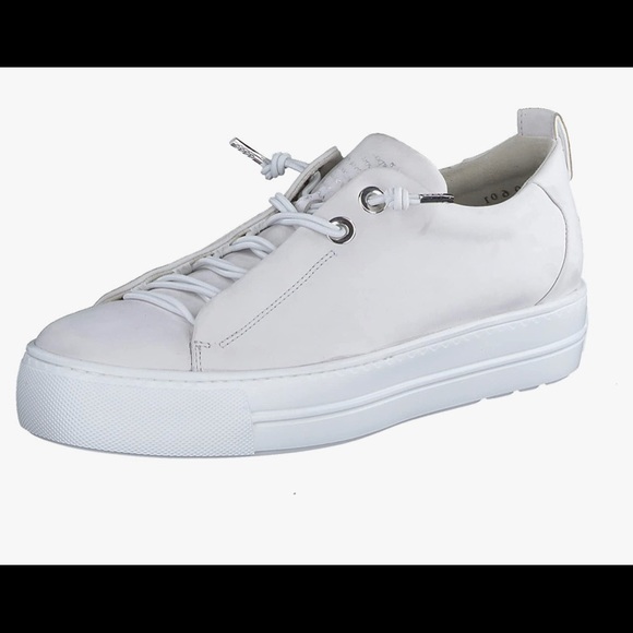 Faye Sneaker PAUL GREEN Lace Up Platform Sneakers. Ivory nubuk Leather - Picture 9 of 13